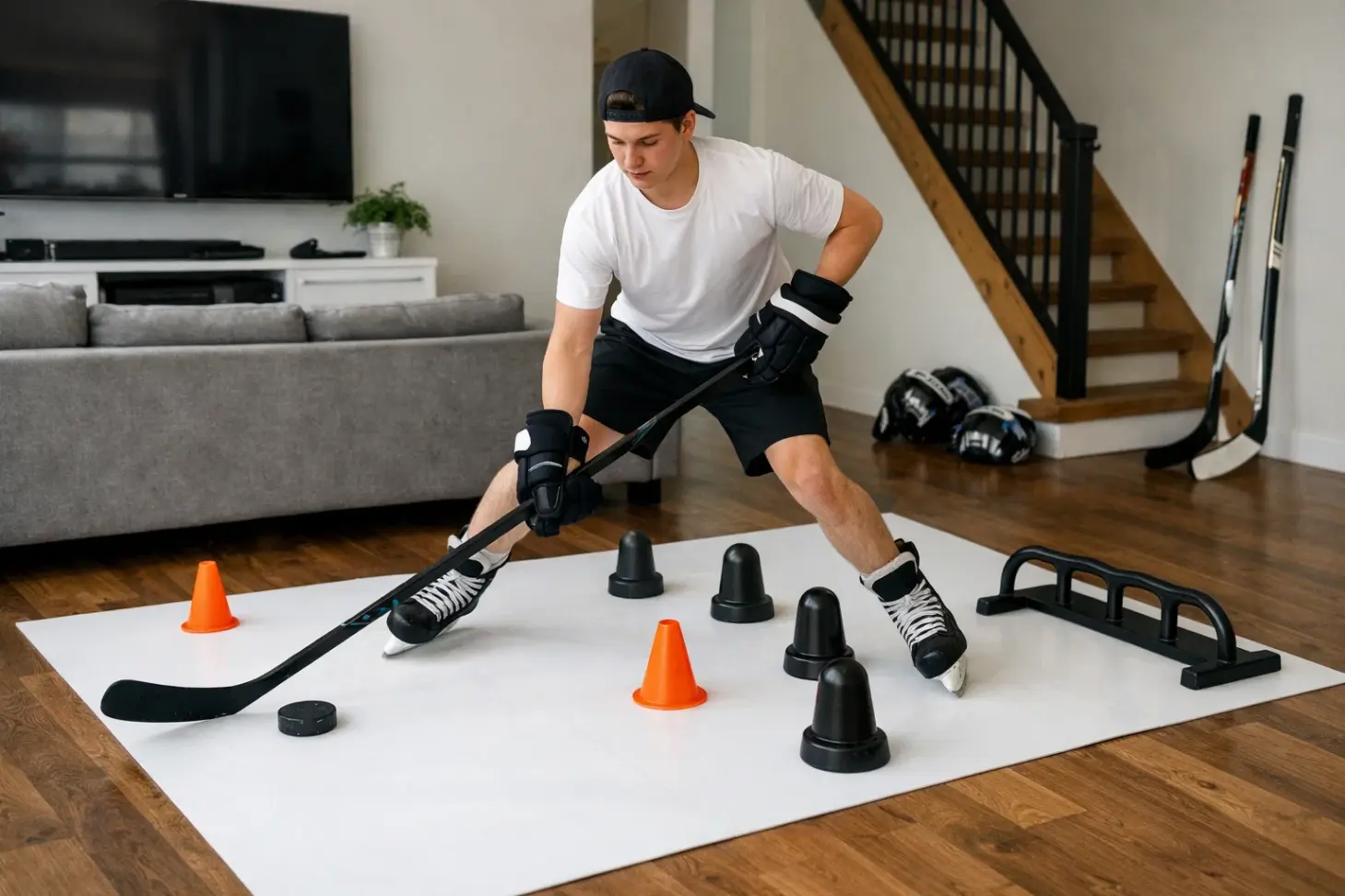 Базовые упражнения для контроля шайбы дома