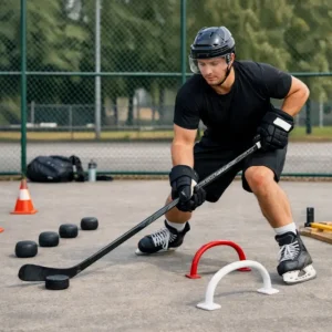Упражнения на дриблинг для хоккеистов: контроль шайбы вне льда