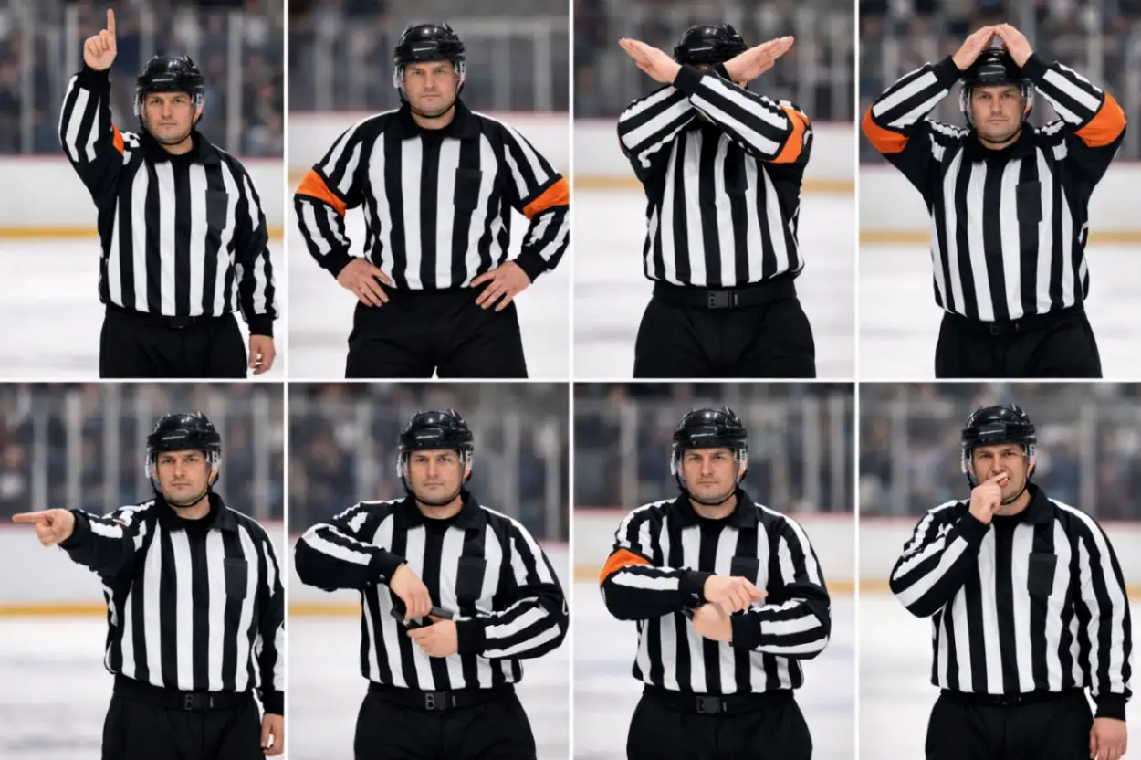 Жесты судей при назначении штрафов